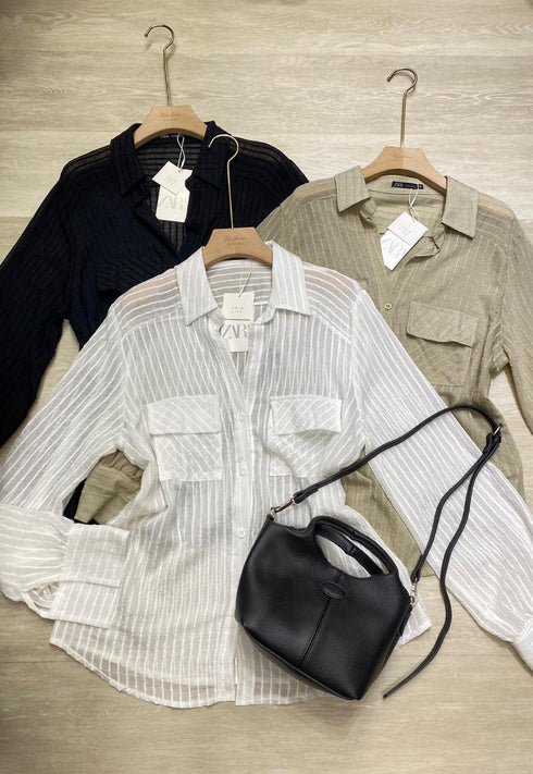 Summer Collar Down See-through Shirts